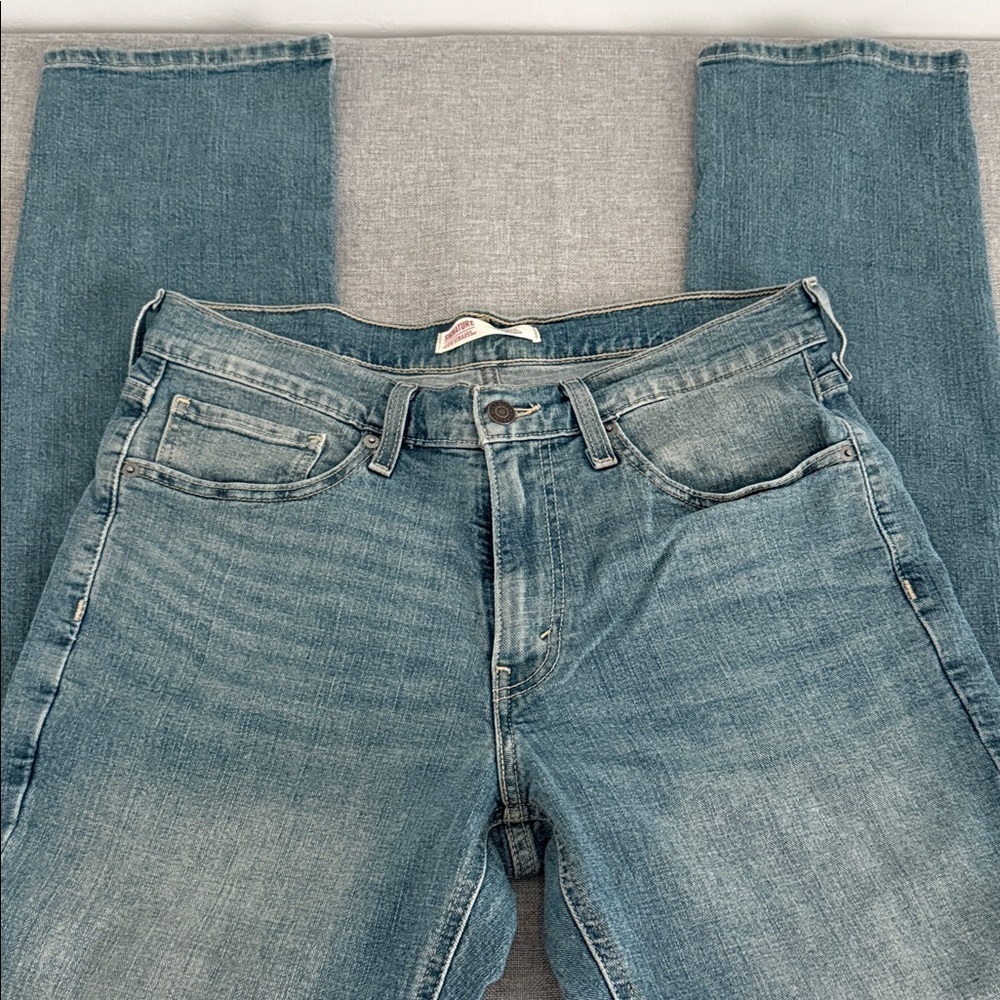 Signature by Levi Strauss Men's Slim Straight Jeans - Blue - Picture 4 of 12